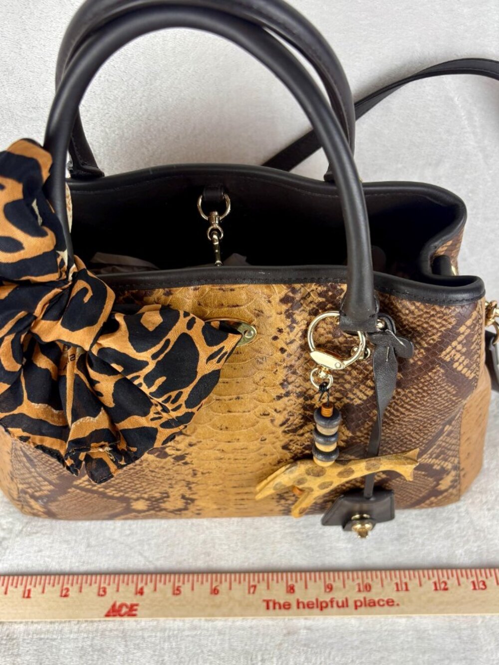 Coach Small Margot Python Embossed Leather Carryall Satchel - Picture 9 of 16